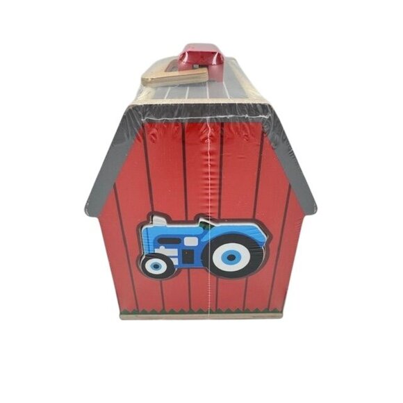 NWT Melissa & Doug Take-Along Sorting Barn Wooden Toy w/10 Play Pieces & Flip-Up - Picture 7 of 8